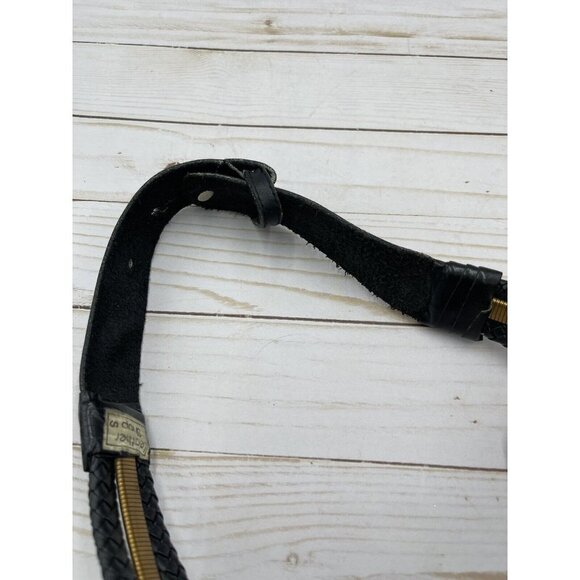 Vintage Leather Shop Small Belt Adjustable Art to Wear Deco Braided Mixed Metal main image 10